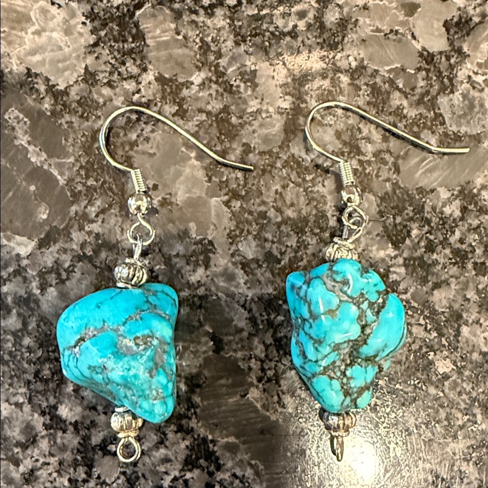 Turquoise Stone Dangle Earrings